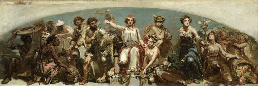 Detail of The Colonies Pay Tribute to the Dutch Maiden by Charles Rochussen