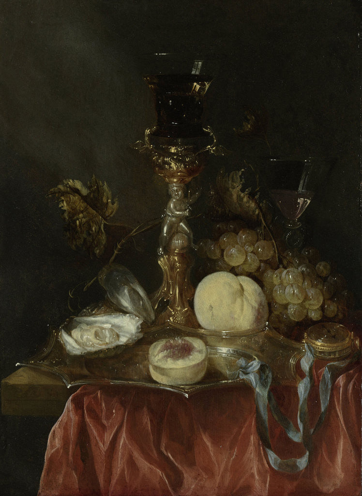 Detail of Still Life with Silver-gilt Bekerschroef with Roemer by Abraham Hendricksz. van Beyeren