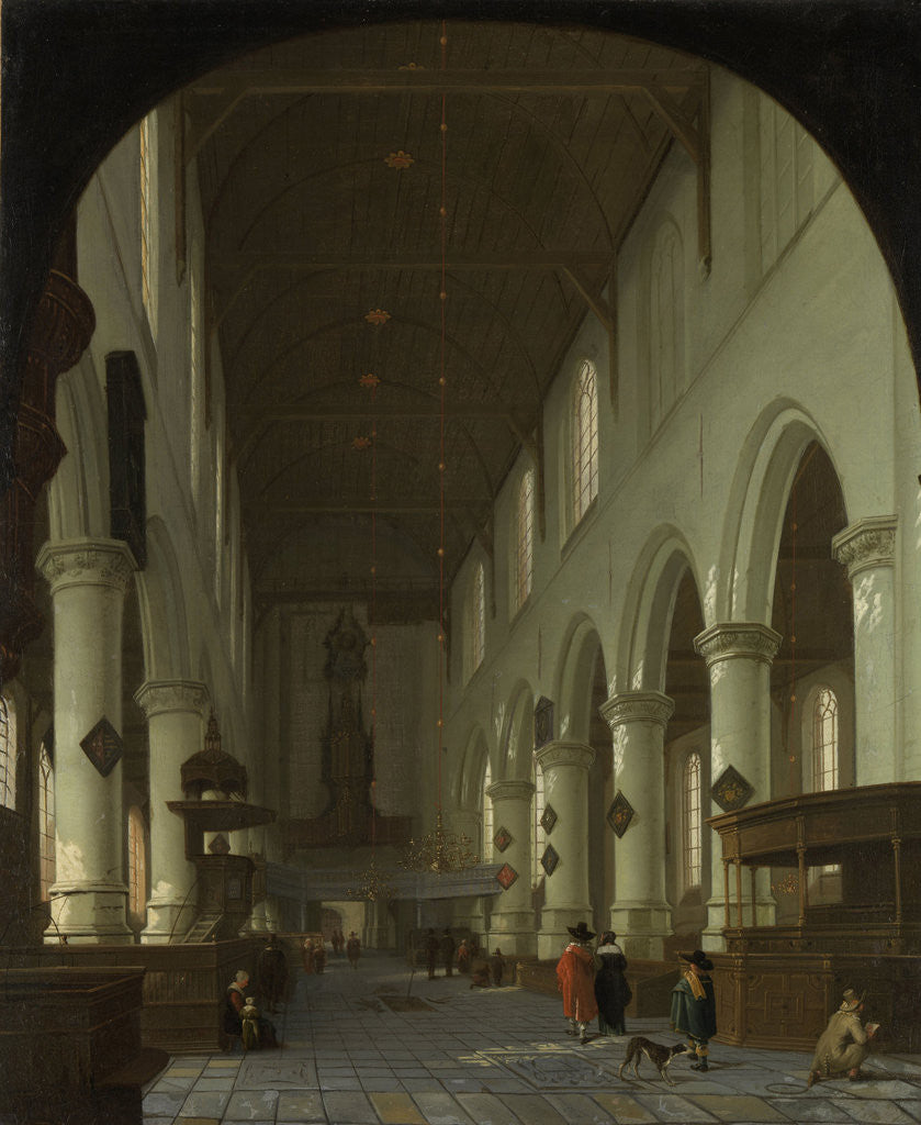 Detail of Interior of the Oude Kerk in Delft from the Choir toward the Portal by Cornelis de Man