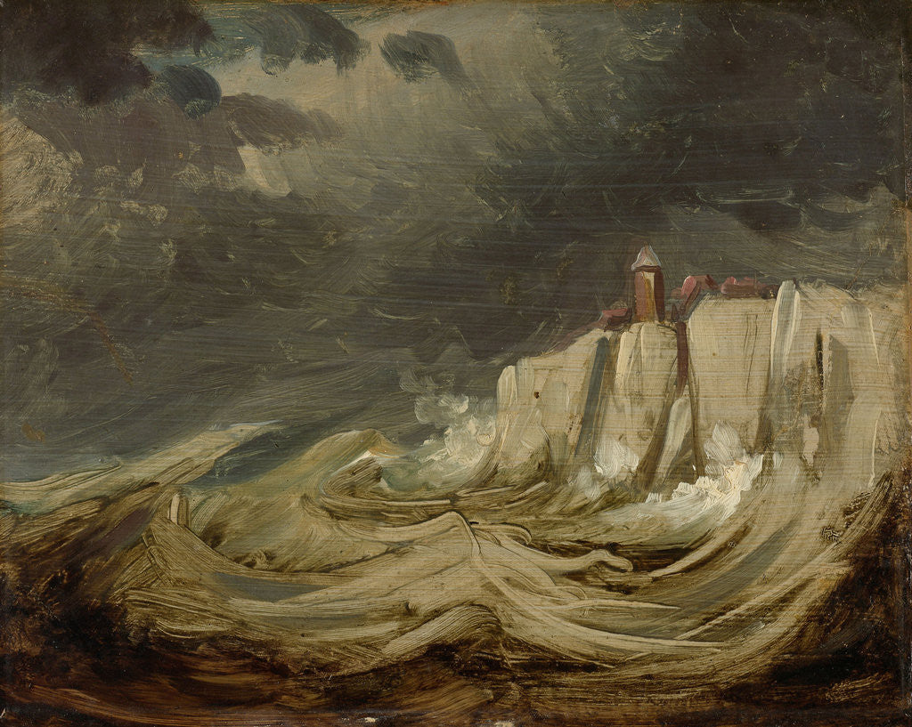 Detail of Storms on the Coast by Johannes Tavenraat
