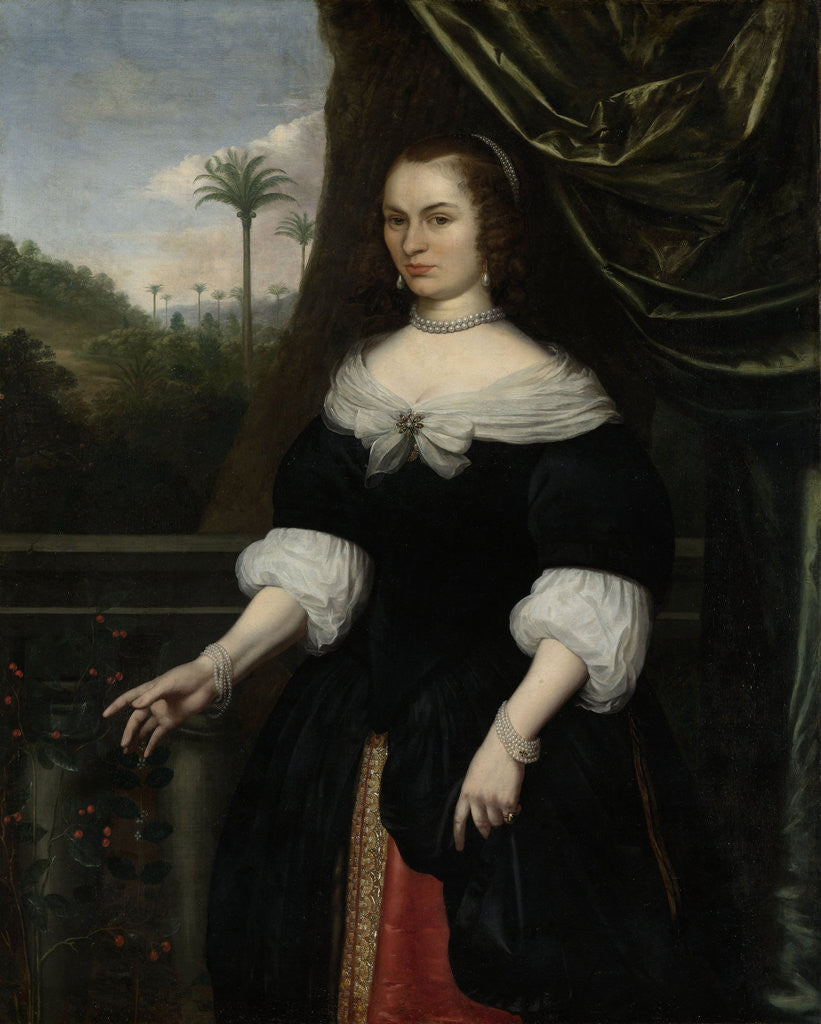 Detail of Portrait of Dina Lems, Wife of Jan Valckenburgh by Daniel Vertangen