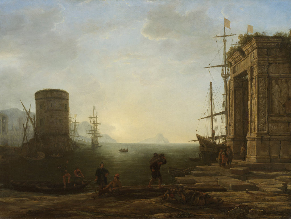 Detail of Harbour at Sunrise, Gellée, Le Lorrain by Claude