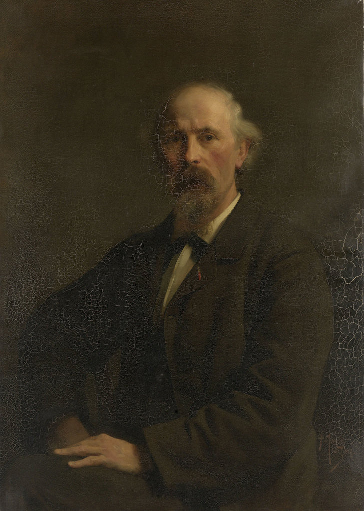 Detail of Portrait of Pieter Stortenbeker, 1828-1898, painter by Pieter de Josselin de Jong