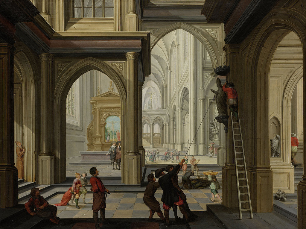 Detail of Iconoclasm in a Church by Dirck van Delen
