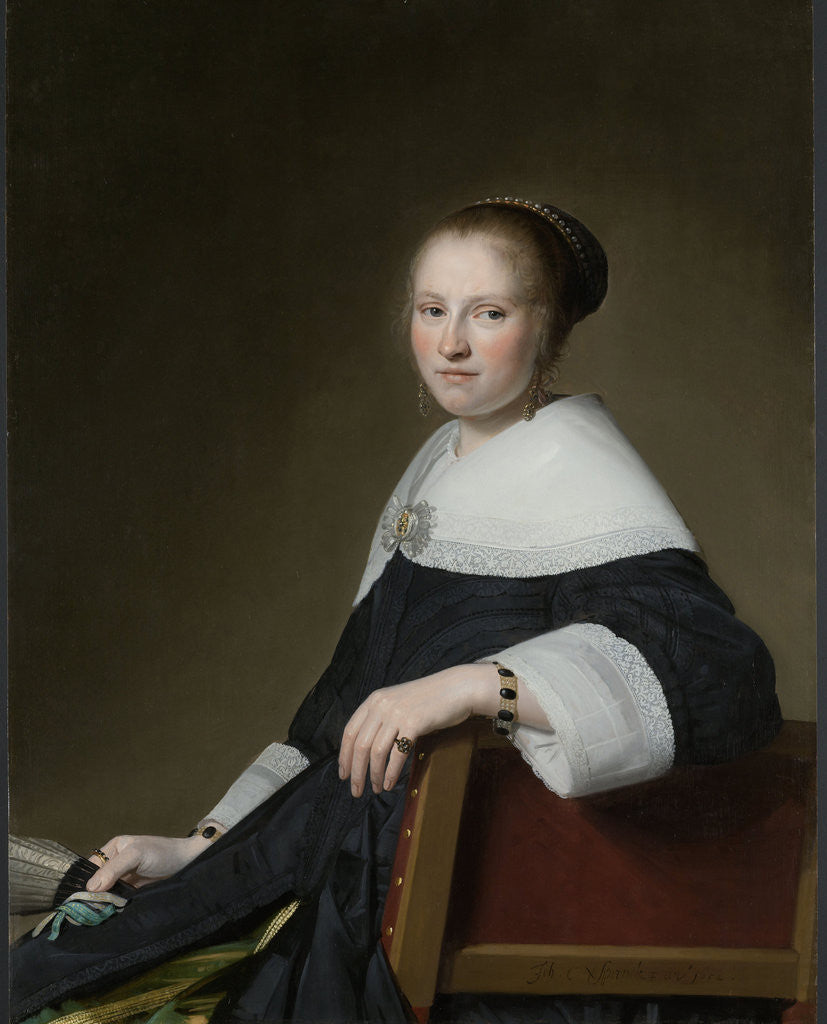 Detail of Portrait of Maria van Strijp by Johannes Cornelisz. Verspronck