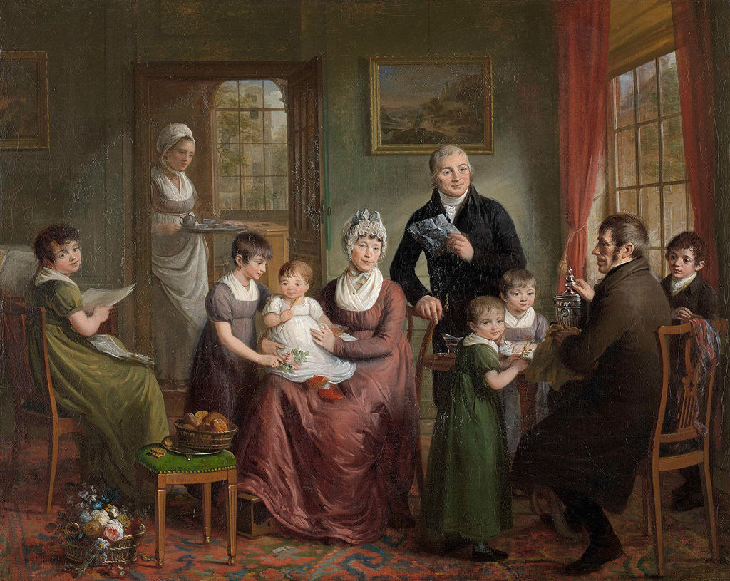 Detail of Portrait of the Family of Adriaan Bonebakker with Dirk L. Bennewitz by Adriaan de Lelie