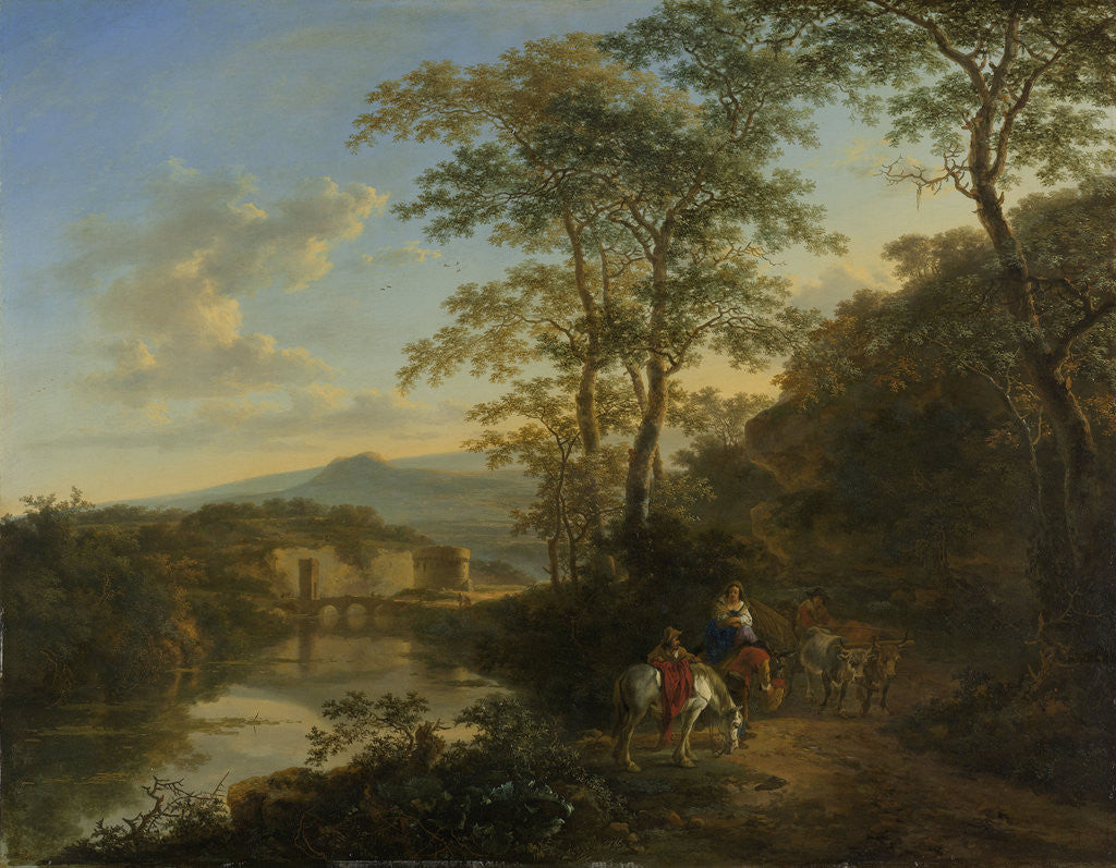 Detail of Italian Landscape with the Milvian Bridge by Jan Both