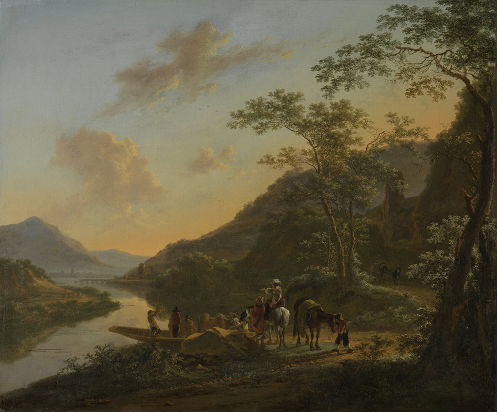 Detail of Italian Landscape with Ferry by Jan Both