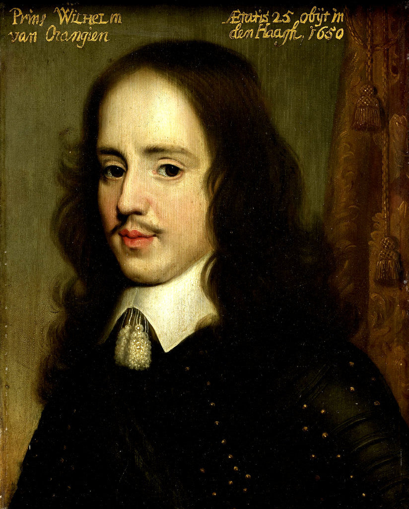Detail of Portrait of William II, Prince of Orange, Willem II van Oranje by Workshop of Gerard van Honthorst