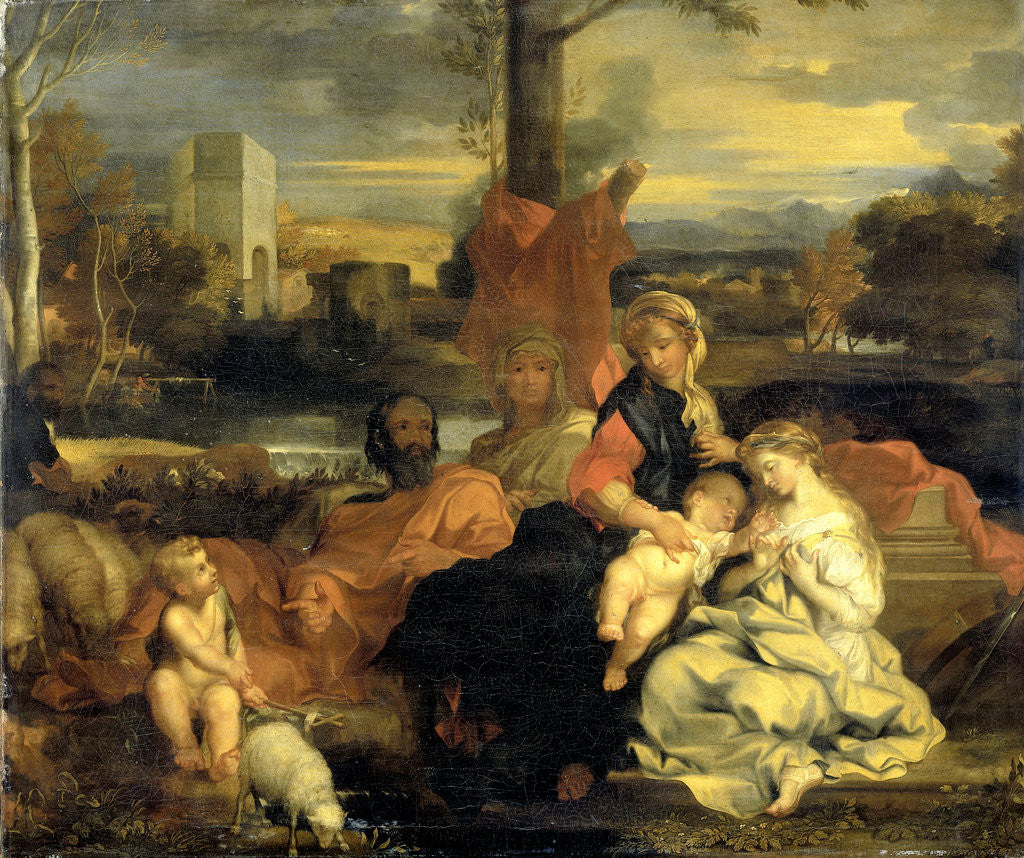 Detail of Marriage of Saint Catherine by Follower of Sébastien Bourdon