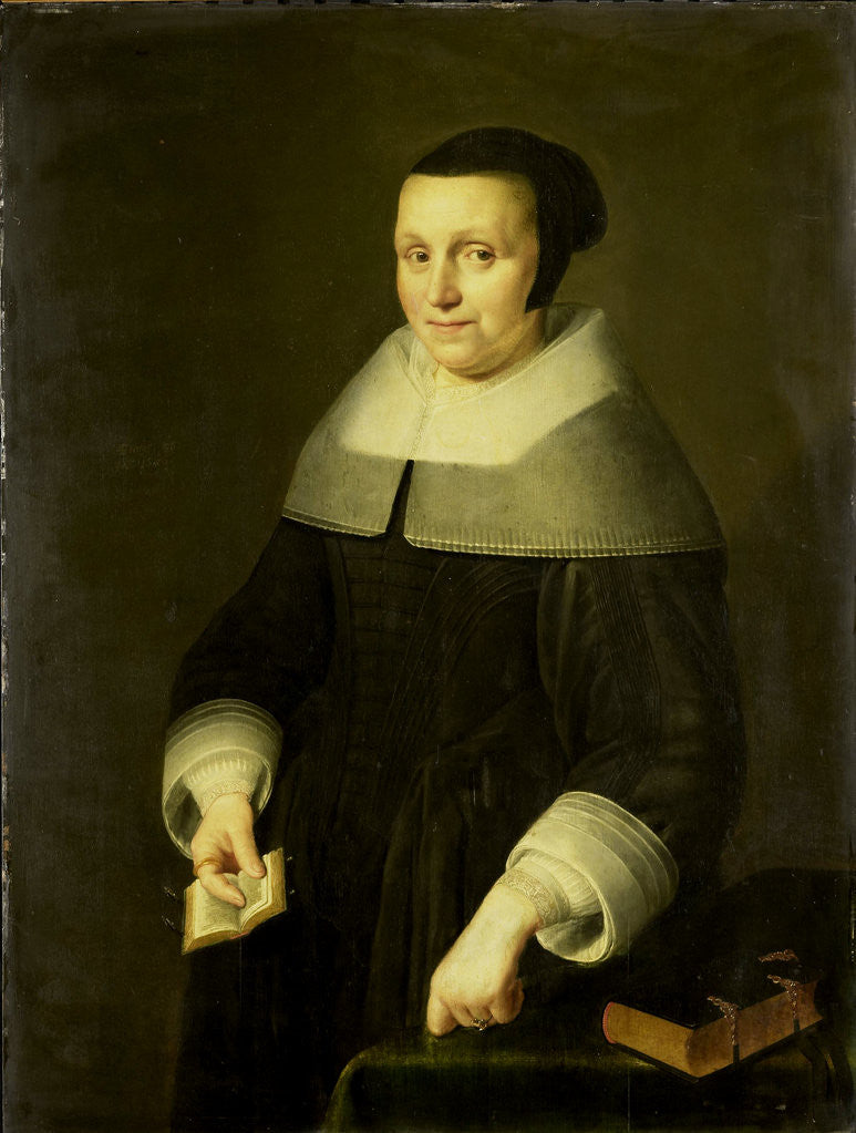Detail of Portrait of a Woman, possibly Elsje van Houweningen, Wife of Willem van de Velden by Anonymous