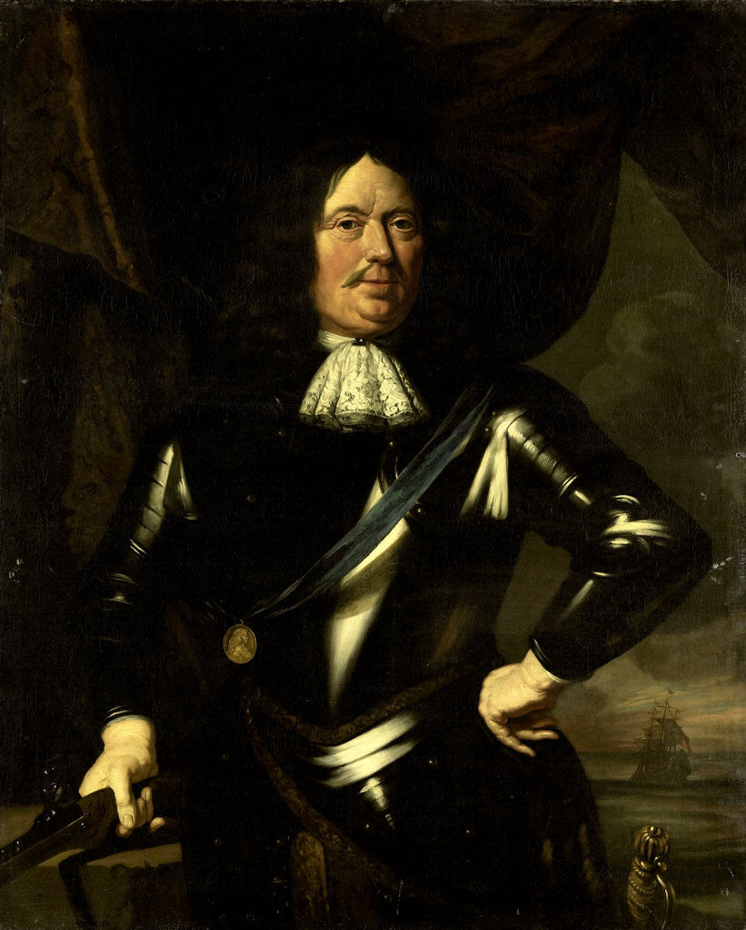 Detail of Portrait of an Admiral, possibly Adriaen Banckert, Vice-Admiral of Zeeland by Anonymous