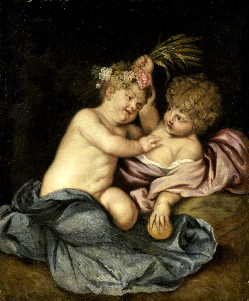 Detail of Two Children Playing by Anonymous
