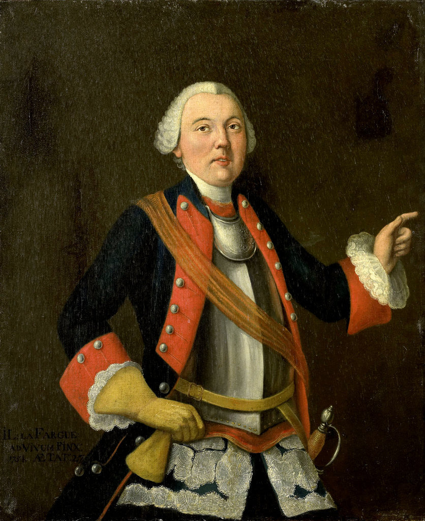 Detail of Portrait of Jan Hendrik van Rijswijk by Isaac Lodewijk la Fargue van Nieuwland