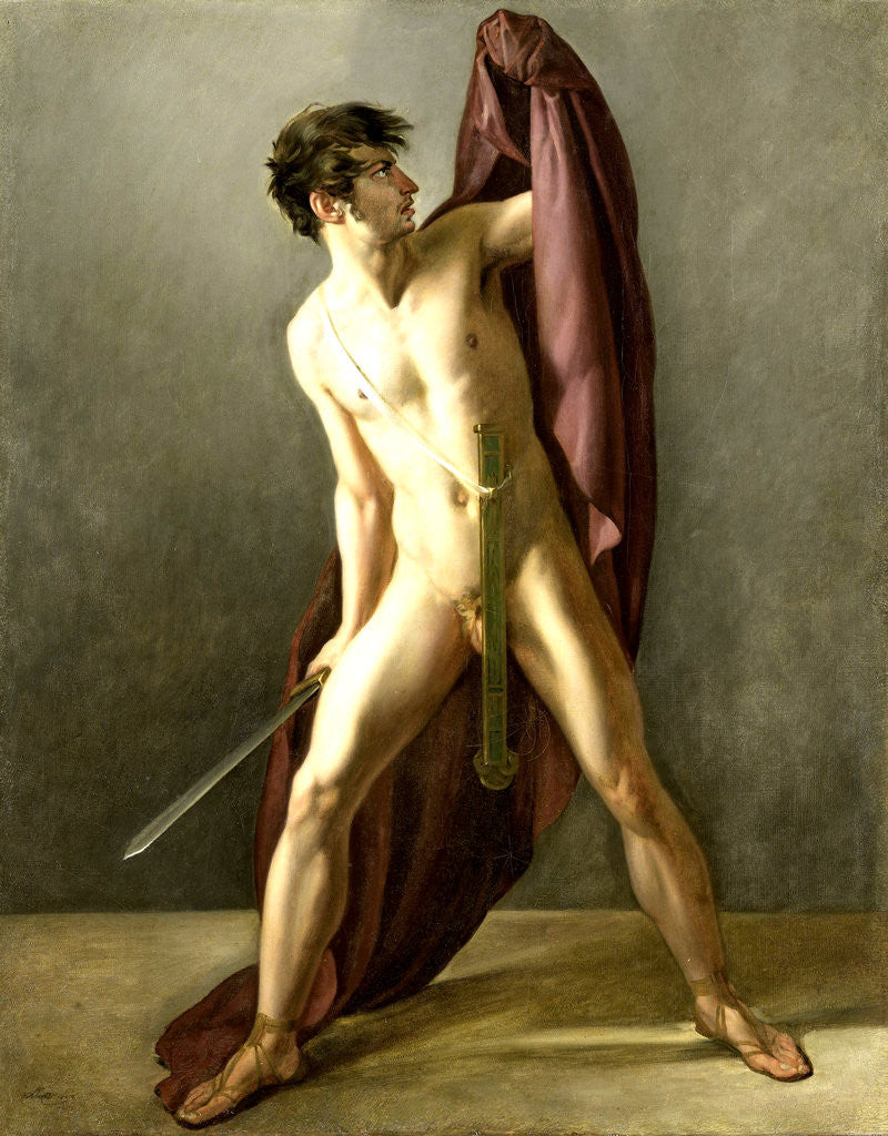 Detail of Warrior with Sword Drawn by Joannes Echarius Carolus Alberti