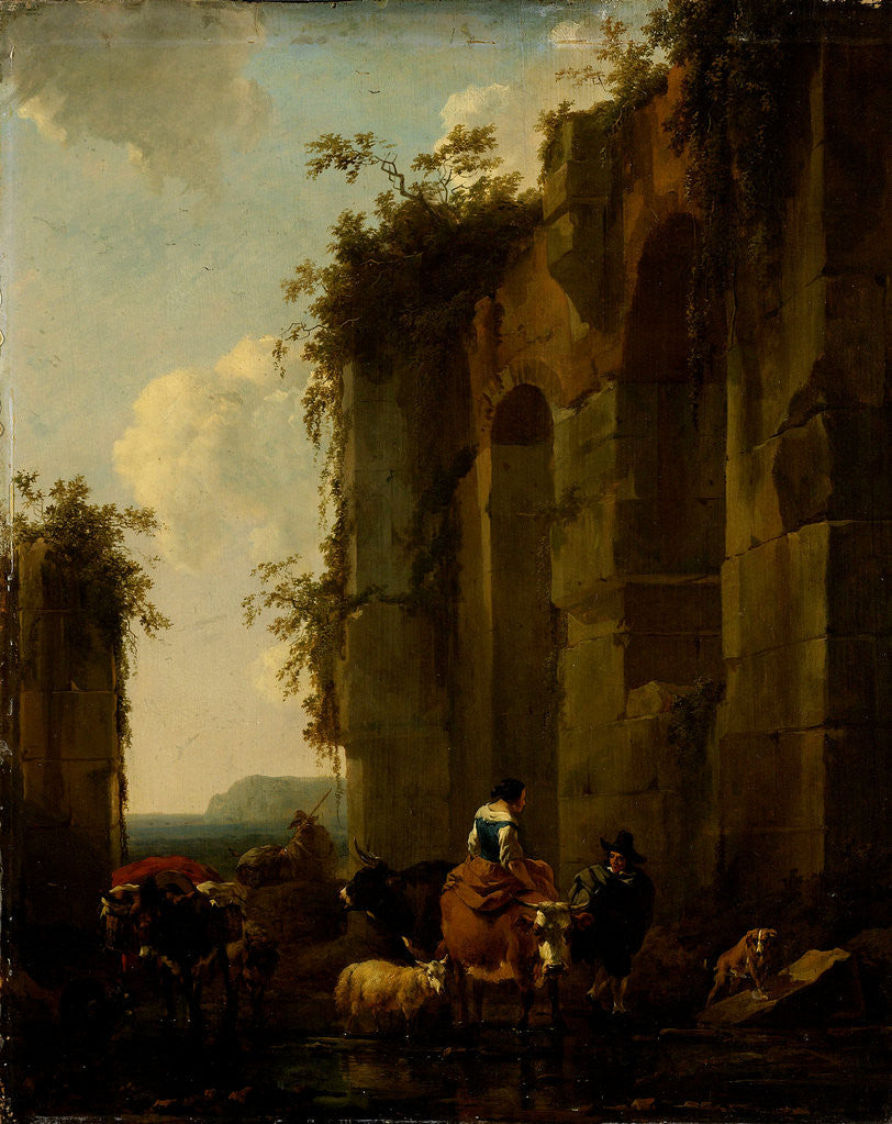Detail of Italian Ruins by Nicolaes Pietersz. Berchem