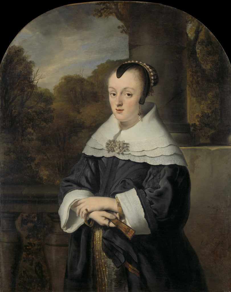 Detail of Portrait of Maria Rey, Wife of Roelof Meulenaer by Ferdinand Bol