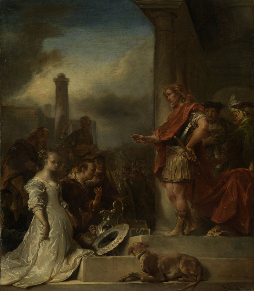 Detail of The continence of Scipio by Jan van Noordt