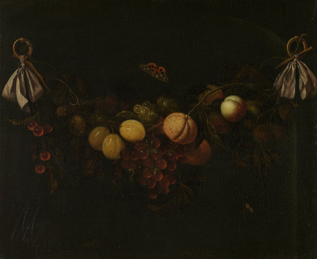 Detail of A Garland of Fruit by Johannes Borman