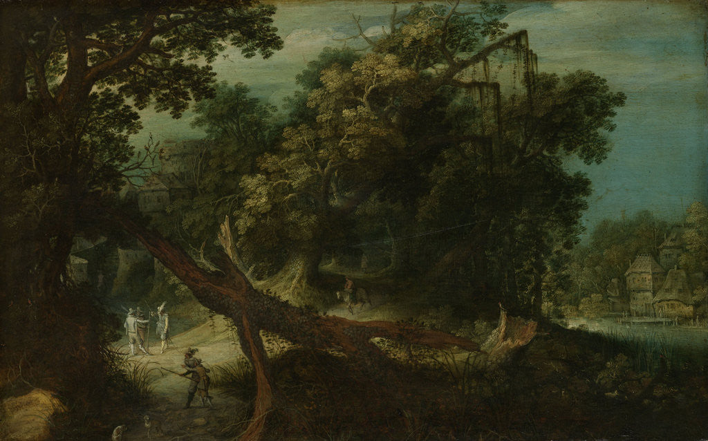 Detail of Mountainous landscape by Adriaen van Stalbemt
