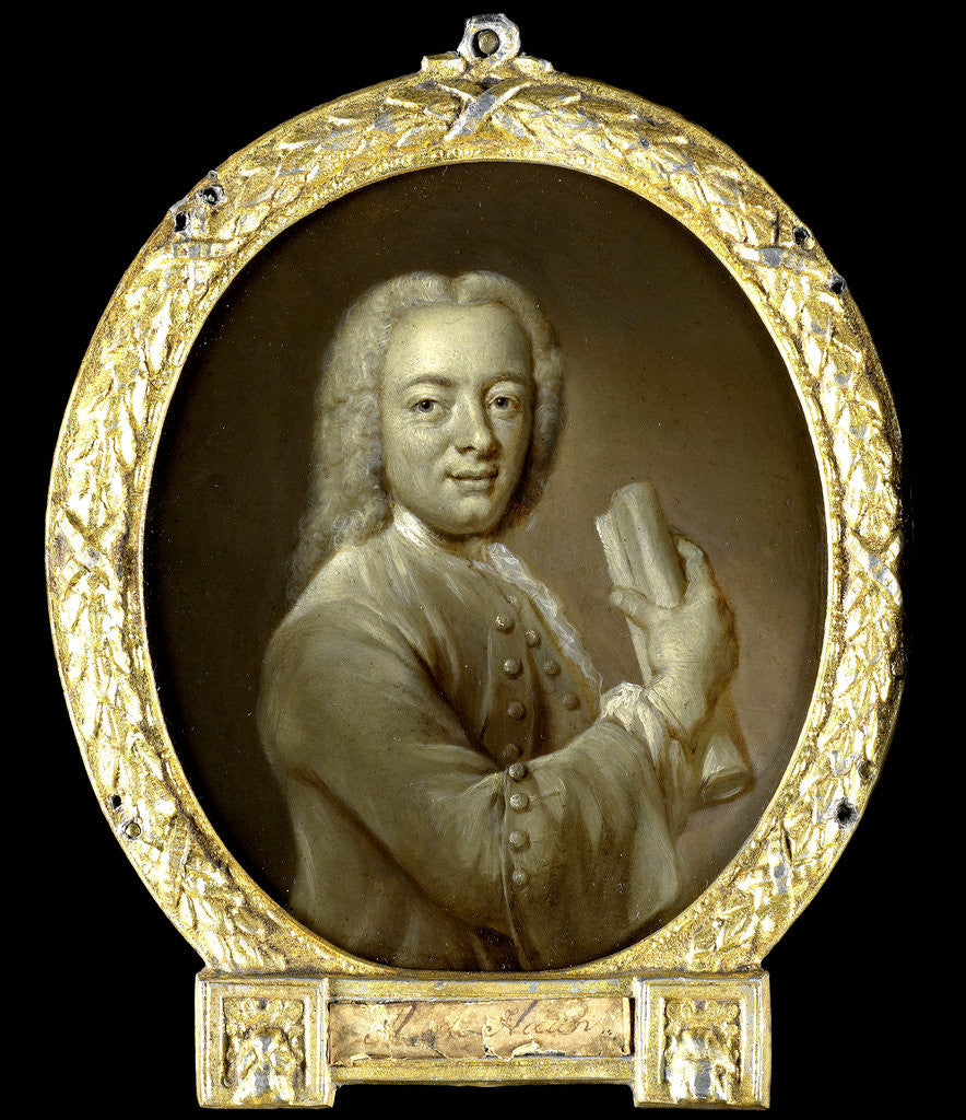 Detail of Portrait of Bernardus de Bosch I, Poet and Art Patron in Amsterdam by Jan Maurits Quinkhard