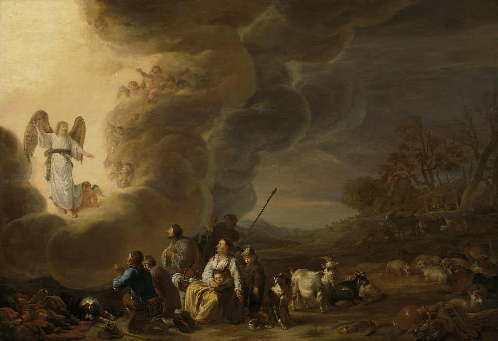 Detail of The annunciation to the shepherd by Cornelis Saftleven