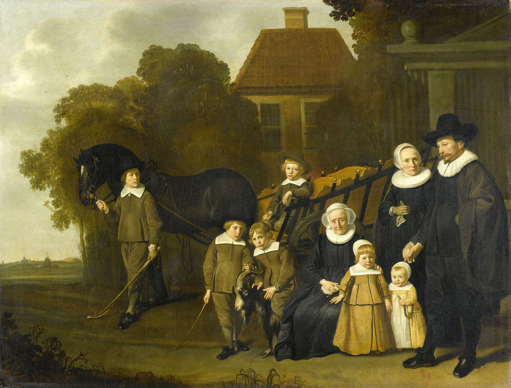 Detail of Group Portrait of the Meebeeck Cruywagen Family at the Gate of their Country Home on the Uitweg near Amsterdam by Jacob van Loo
