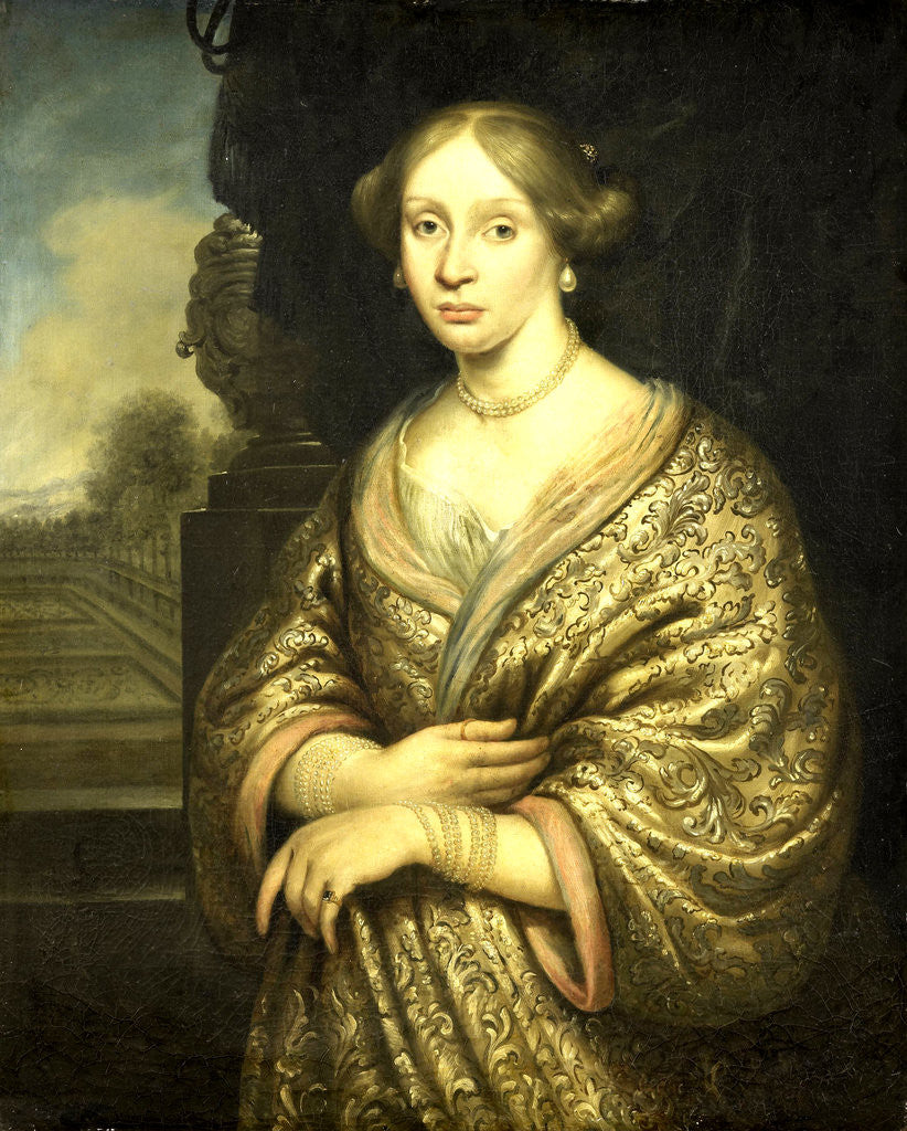 Detail of Portrait of Petronella van der Burcht, first Wife of François Leidecker by Zacharias Blijhooft