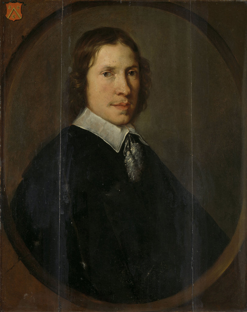 Detail of Portrait of François Leydecker, Burgomaster of Tholen by Bernardus Swaerdecroon