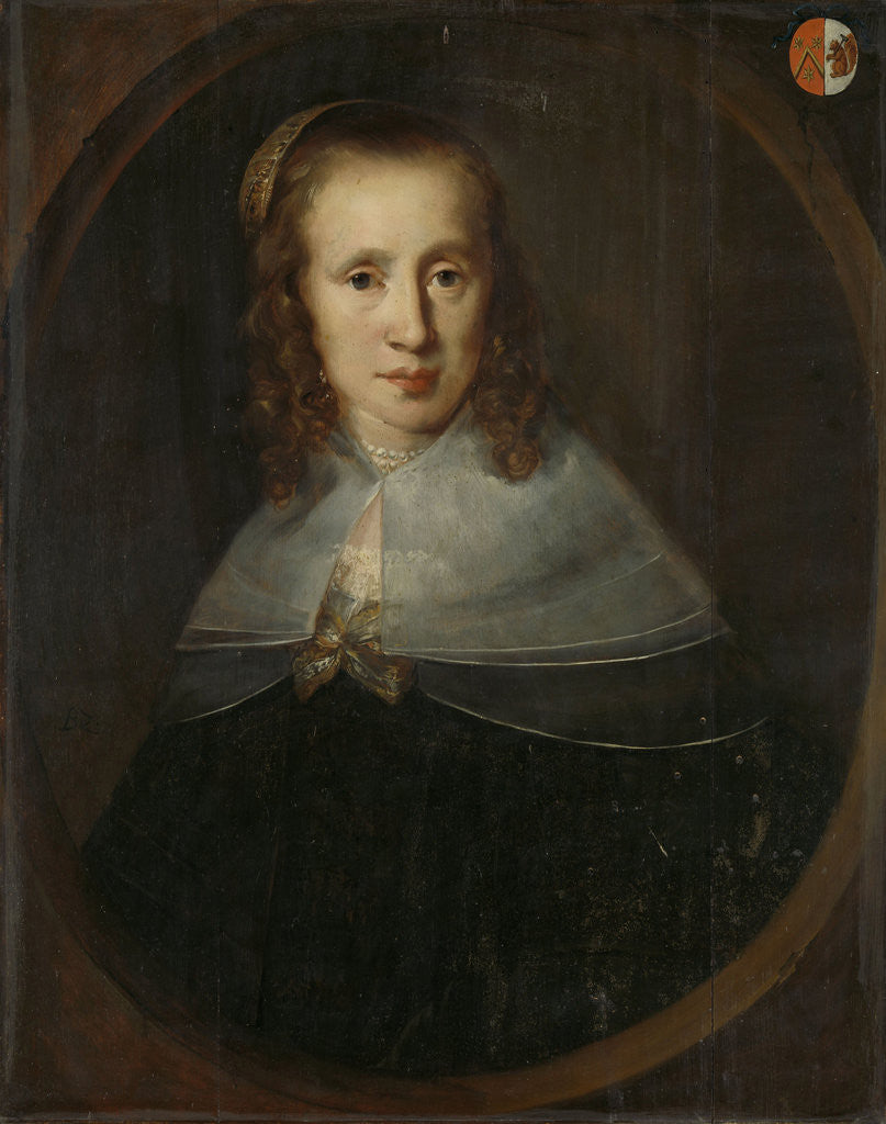 Detail of Portrait of Digna de Maets, Wife of François Leydecker by Bernardus Swaerdecroon