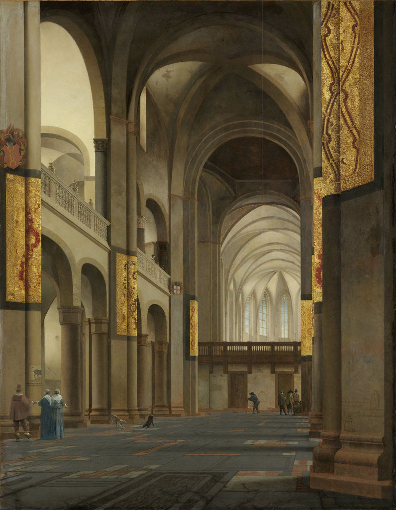Detail of The Nave and Choir of the Mariakerk in Utrecht, The Netherlands by Pieter Jansz. Saenredam