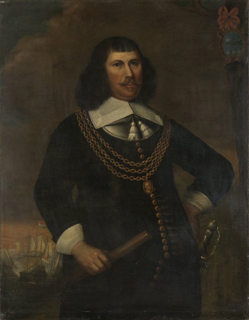 Detail of Portrait of Pieter Florisz, Vice-Admiral of the Noorderkwartier by Abraham Liedts