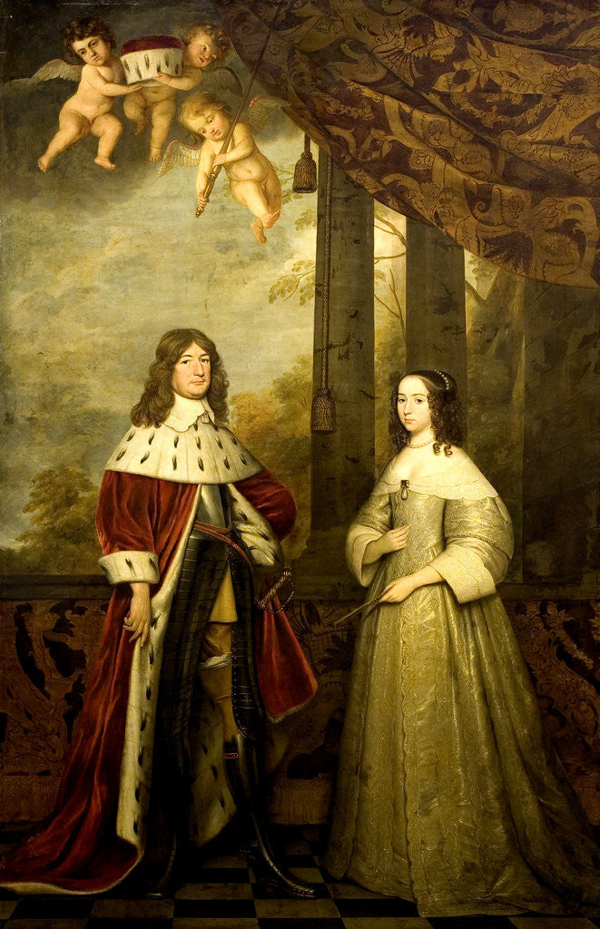 Detail of Portrait of Friedrich Wilhelm, Elector of Brandenburg, with his Wife Louise Henrietta, Countess of Nassau by Gerard van Honthorst