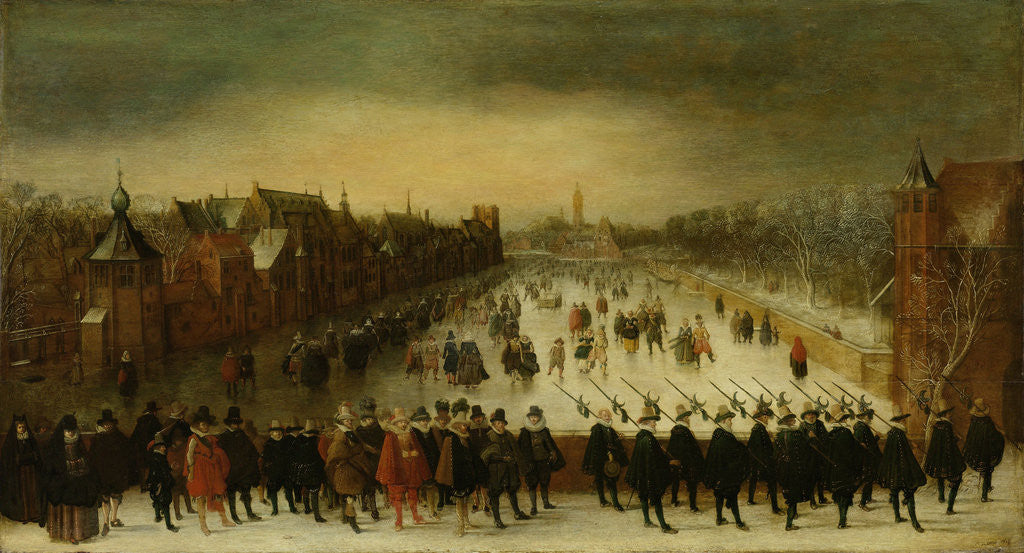 Detail of Stadtholder Maurice with his Bodyguard and Entourage at the Frozen Hofvijver in The Hague by Adam van Breen