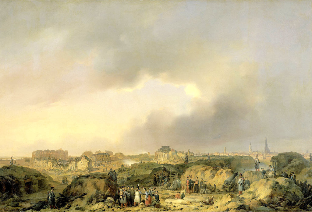 Detail of The Citadel of Antwerp, Belgium, shortly after the siege of 19 November - 23 December, 1832 by Ferdinand De Braekeleer I