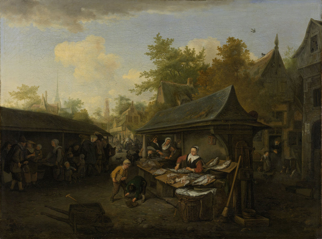 Detail of Fish Market by Cornelis Dusart