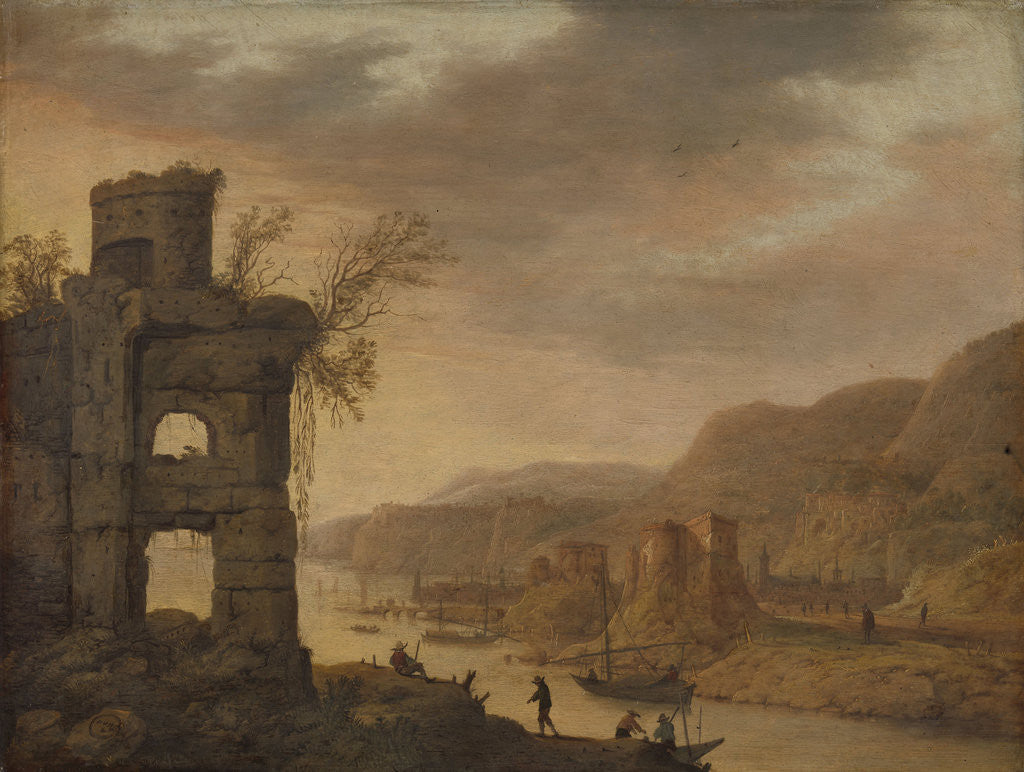Detail of River Landscape by Dirck Verhaert