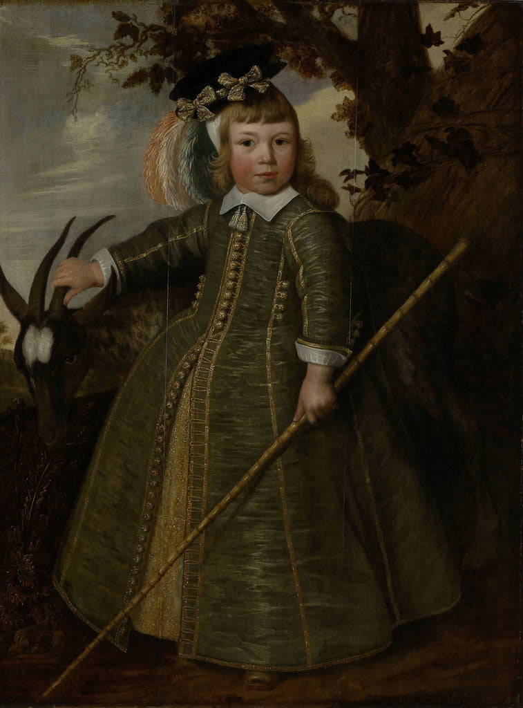 Detail of Portrait of a boy with a billygoat by Jan Albertsz. Rotius