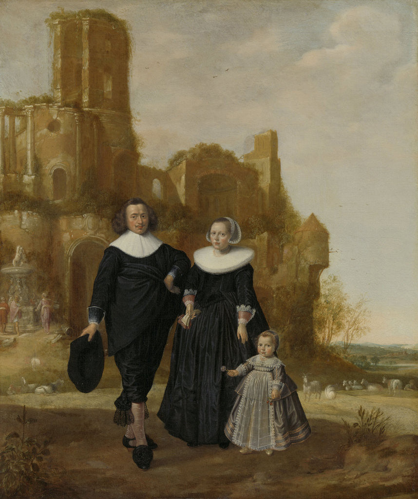 Detail of Portrait of a Family Group in a Landscape by Herman Meynderts Doncker