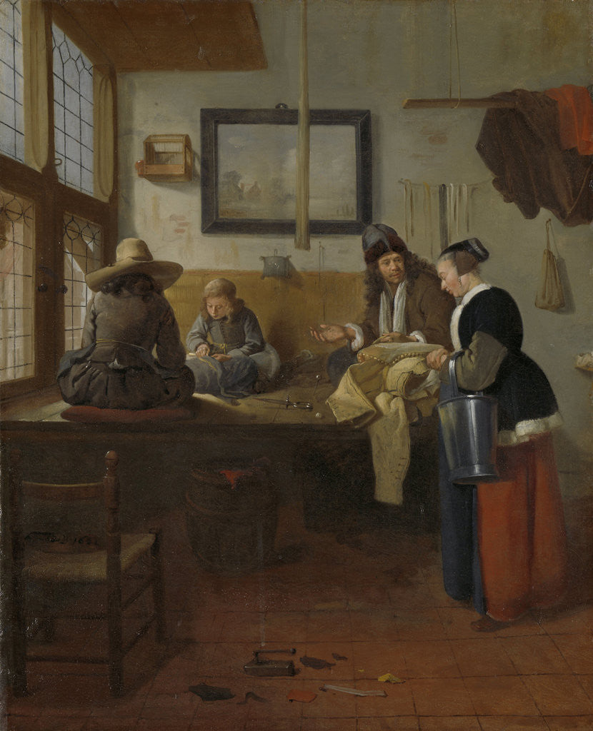 Detail of The Tailor’s Workshop by Quiringh Gerritsz. van Brekelenkam