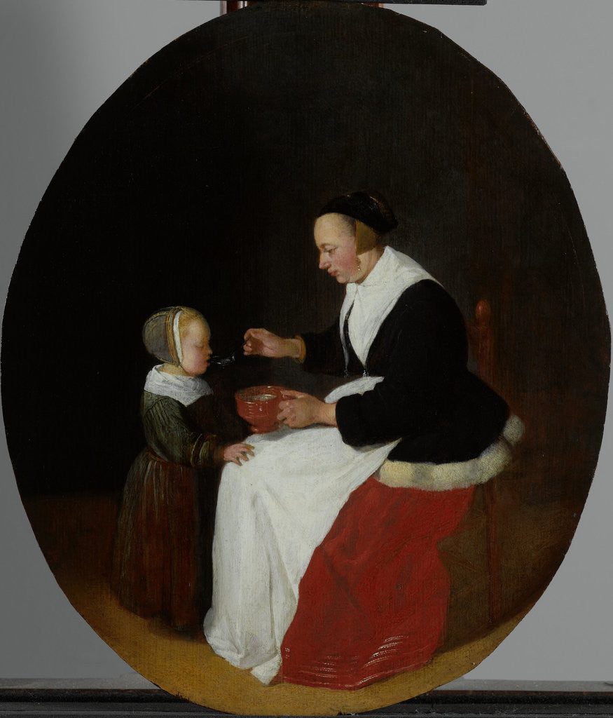 Detail of A Mother Feeding the Child Pap by Quiringh Gerritsz. van Brekelenkam