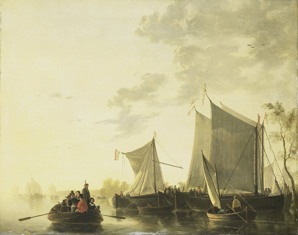 Detail of River view by Albertus Brondgeest