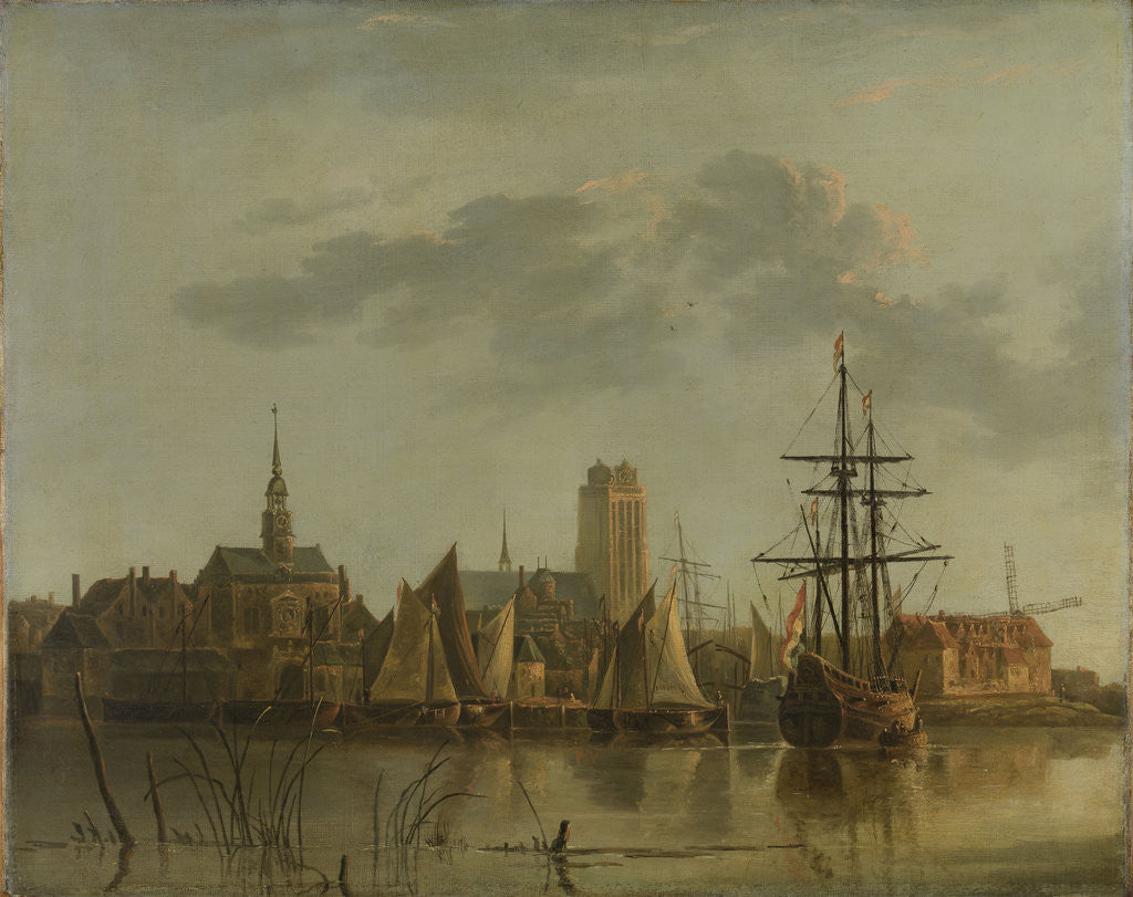 Detail of View of Dordrecht at Sunset, The Netherlands by Aelbert Cuyp
