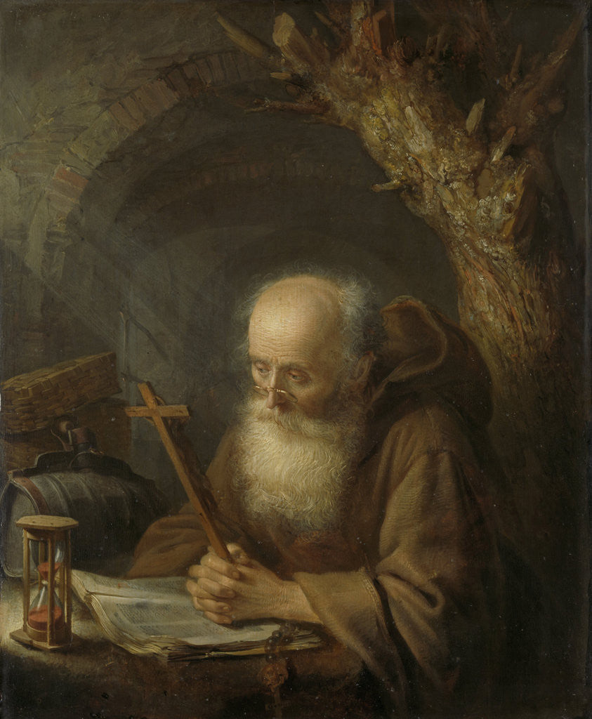 Detail of A Hermit by Gerard Dou