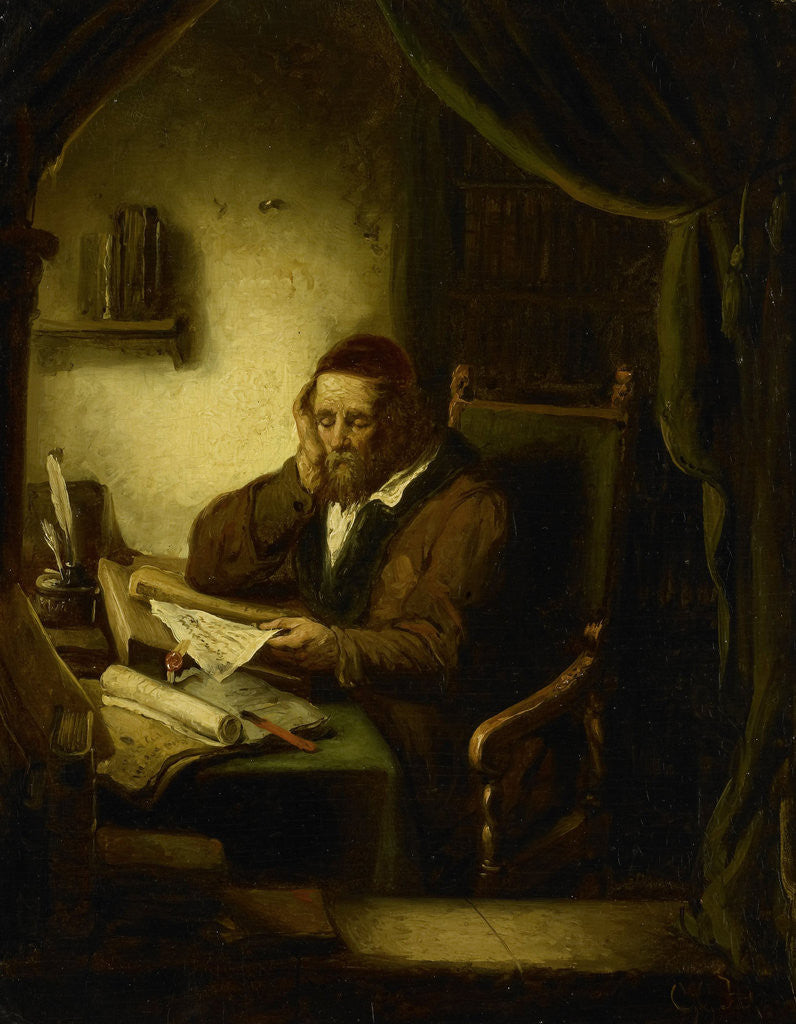 Detail of Old Man in his Study by George Gillis Haanen