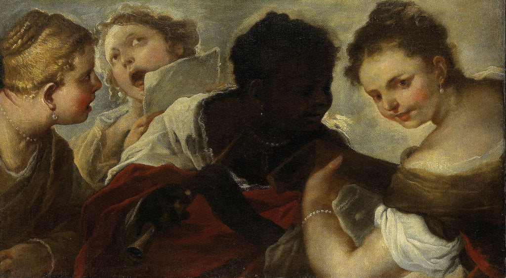 Detail of Four Female Musicians by Luca Giordano