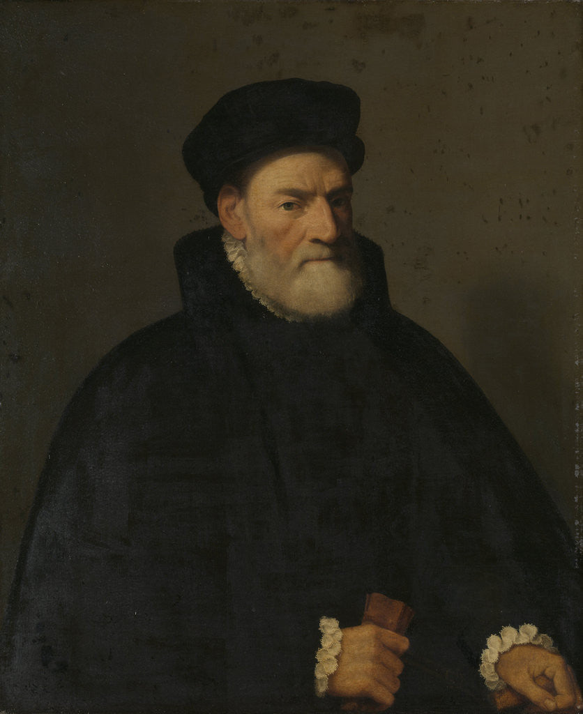 Detail of Portrait of an Old Man, probably Vercellino Olivazzi, Senator from Bergamo by Giambattista Moroni