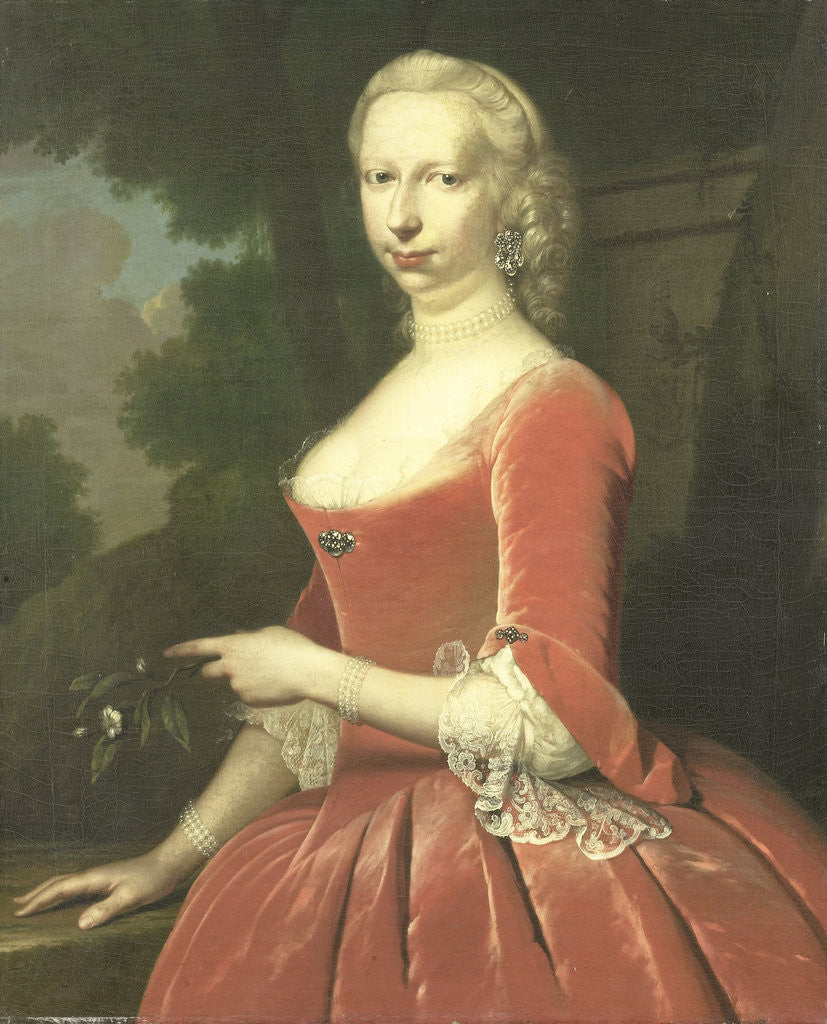 Detail of Portrait of a Woman by Frans van der Mijn