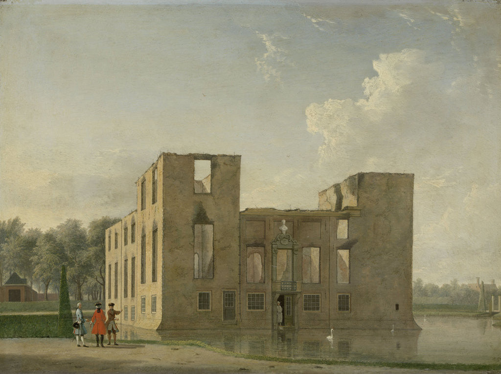 Detail of Rear View of Berckenrode Castle in Heemstede after the Fire, The Netherlands by Jan ten Compe