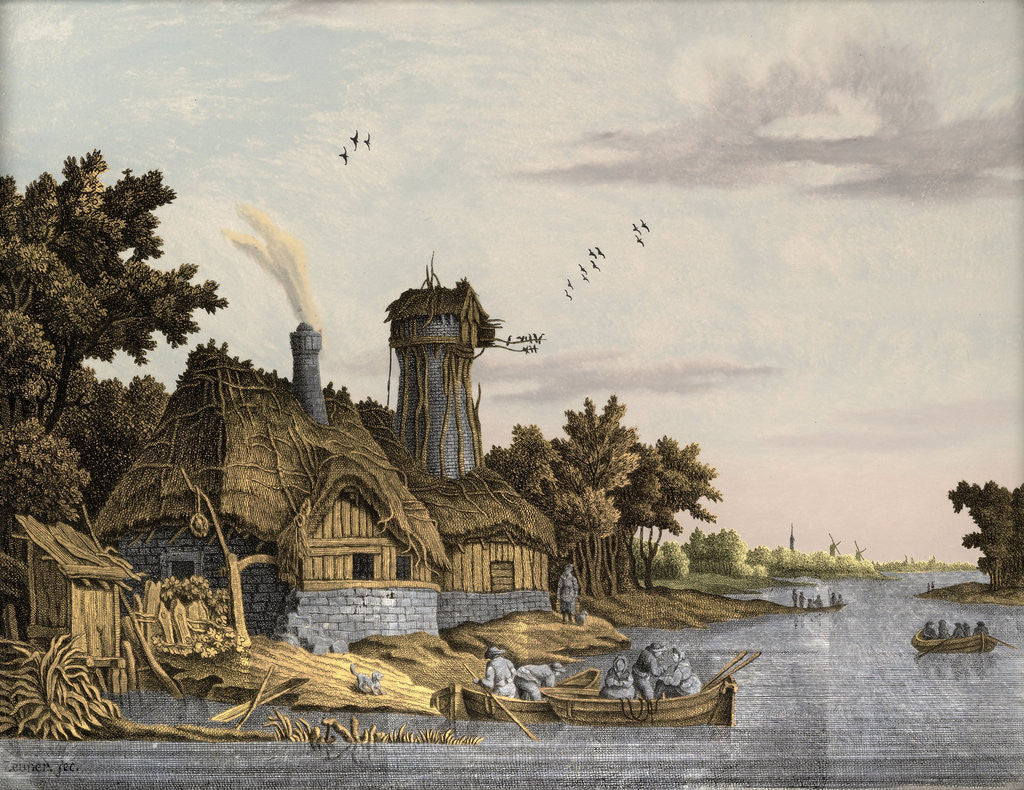 Detail of Mill along a River by Jonas Zeuner